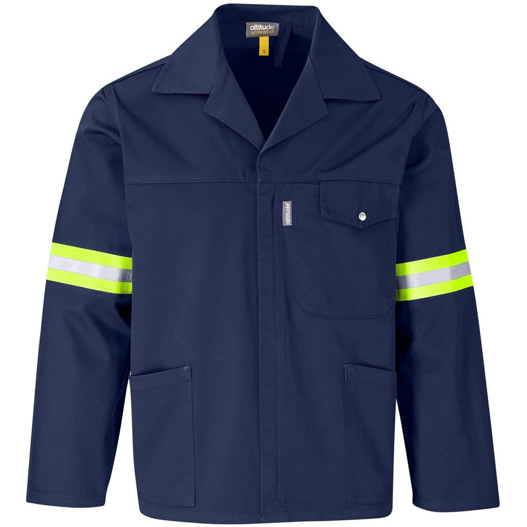 Site Premium Polycotton Jacket - Reflective Arms & Back - Yellow Tape