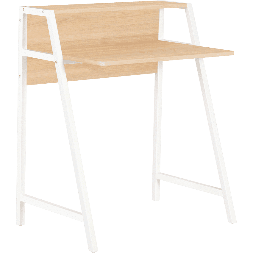 Everfurn Orchid Desk with Monitor Shelf, Powder Coated Steel