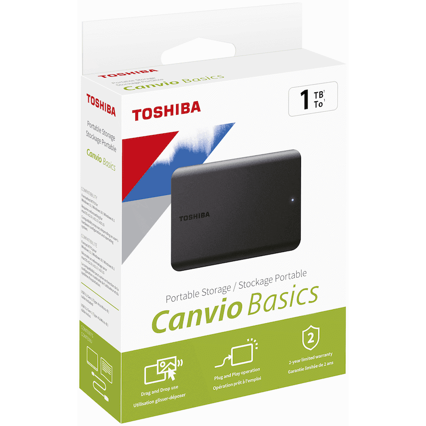 Toshiba Canvio Basics 1tb 2.5" USB 3.2 - Black