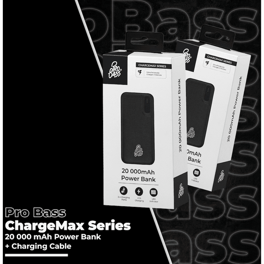Pro Bass ChargeMax Series 20000mAh Power Bank