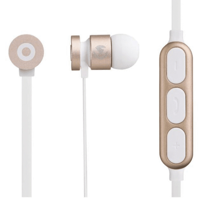 Volkano Mercury Series Bluetooth Magnetic Earphones - Gold/White