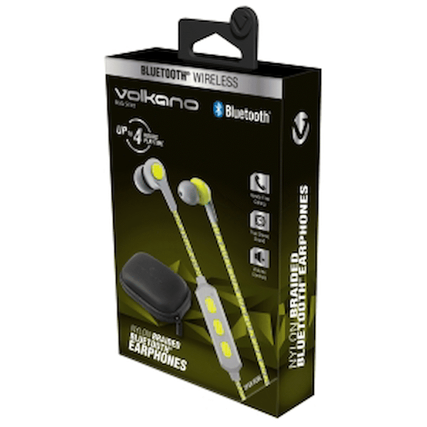 Volkano Moda - Nylon Bluetooth Earphones with Carry Case - YL