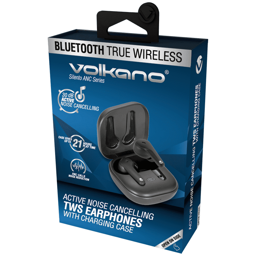 Volkano Silento ANC Series True Wireless + Charging Case - Black