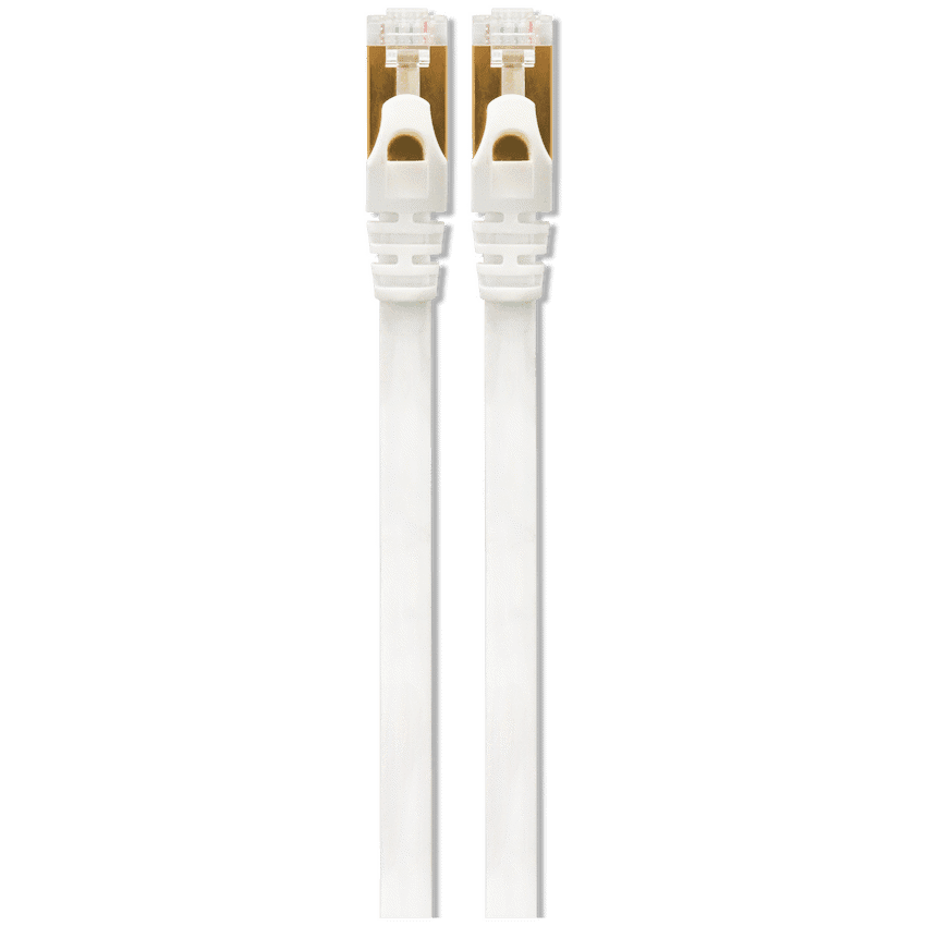 VolkanoX Giga Series Cat 7 Ethernet Cable 5m - White, Gold Tips