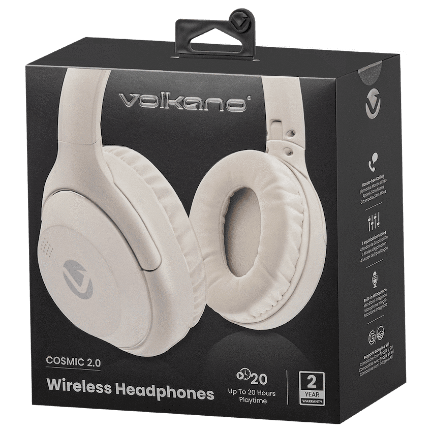 Volkano Cosmic 2 Series Bluetooth Headphone - Nude