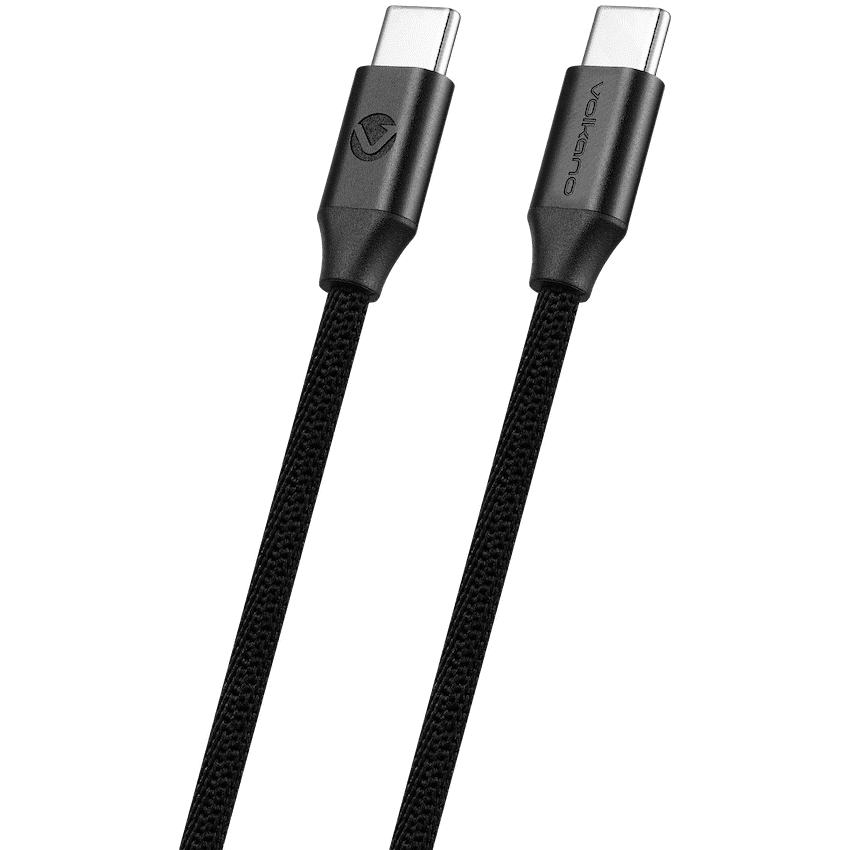 Volkano Weave Series Type-C to Type-C Cable (1.2m, 60w) - Black