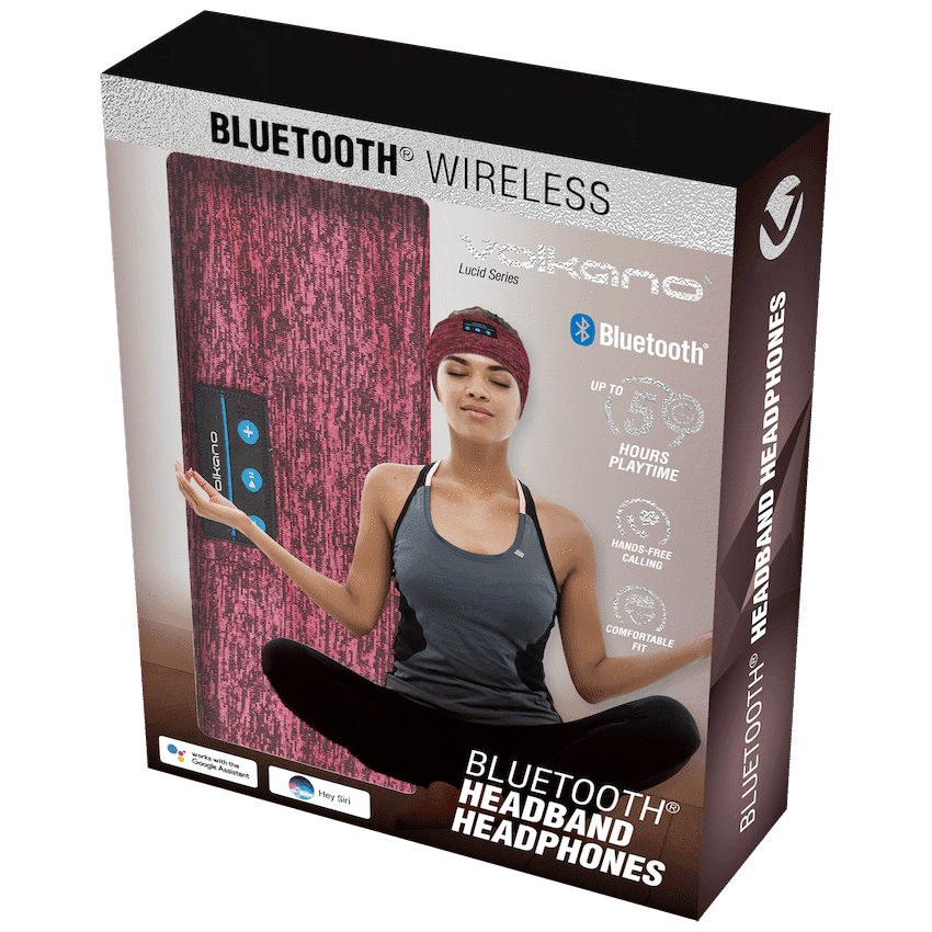 Volkano Lucid Series Bluetooth Headband Headphones - Red