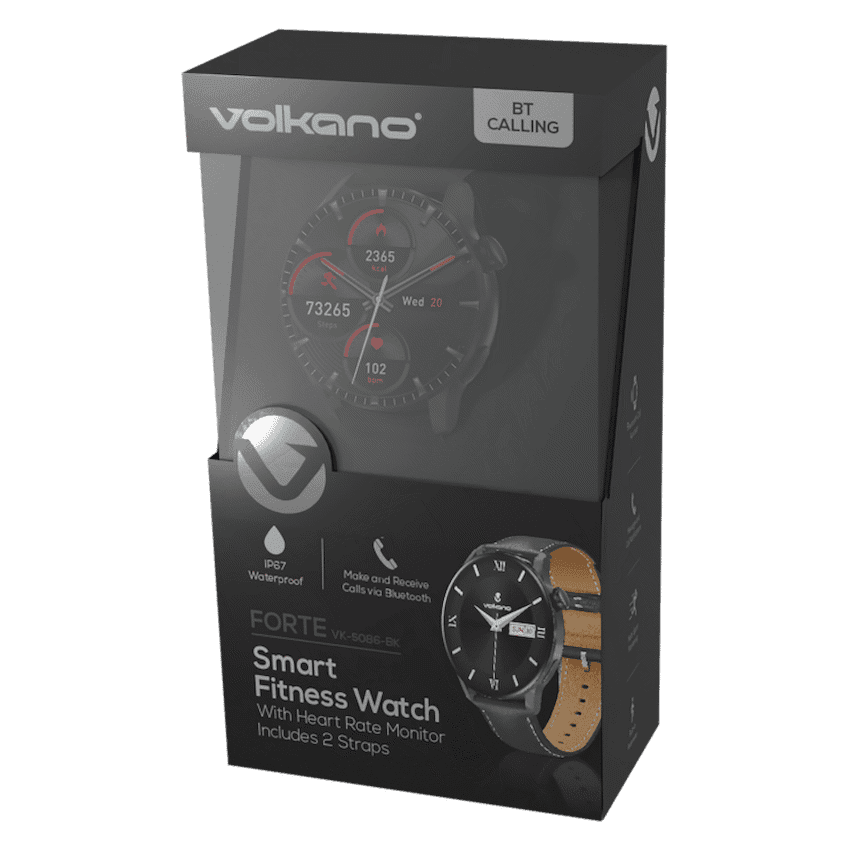 Volkano Forte Series Smart Watch with Leatherette Strap