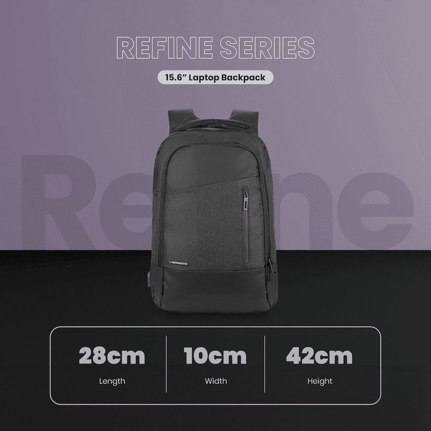 Volkano Refine 15.6" Laptop Backpack - Black/Charcoal