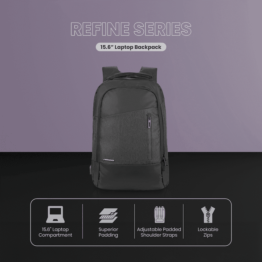 Volkano Refine 15.6" Laptop Backpack - Black/Charcoal