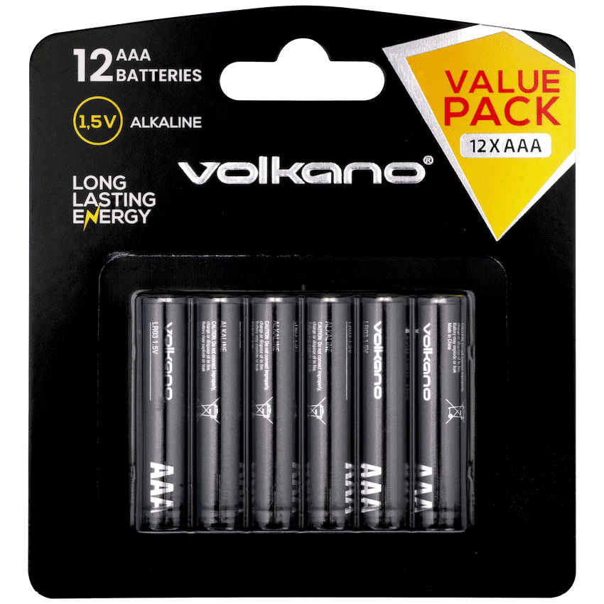 Volkano Extra AAA Batteries Value Pack of 12