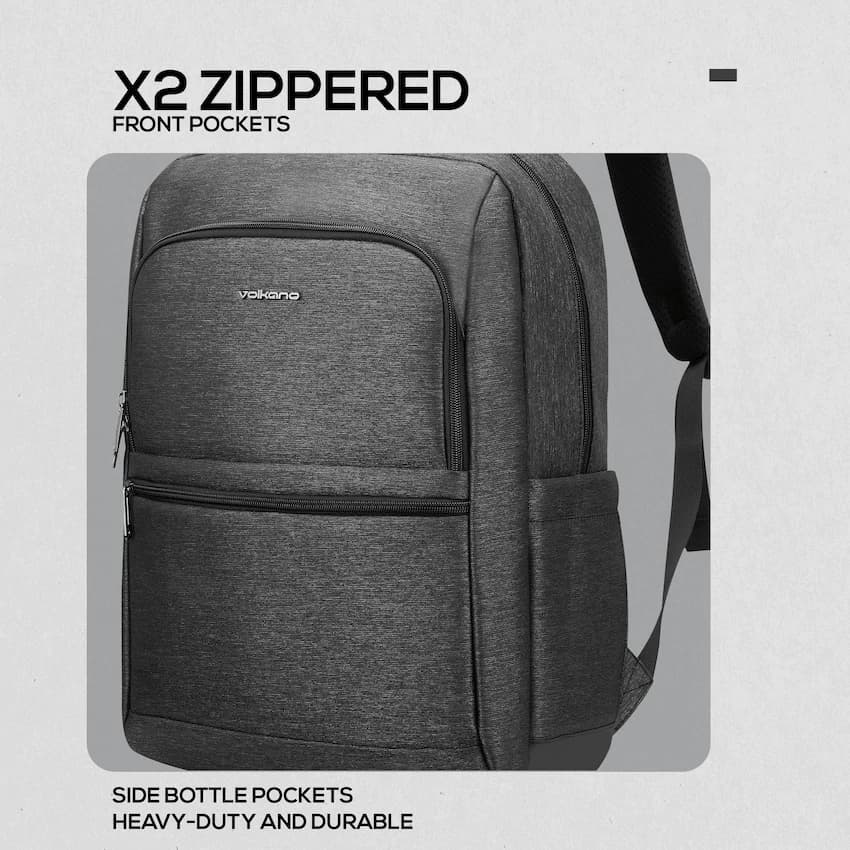 Volkano Pulse 15.6" Laptop Backpack - Charcoal