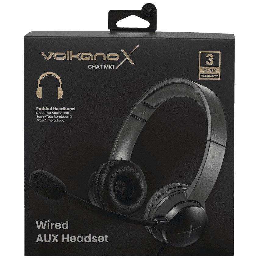 VolkanoX Chat Mk1 Series AUX Headset - Graphite