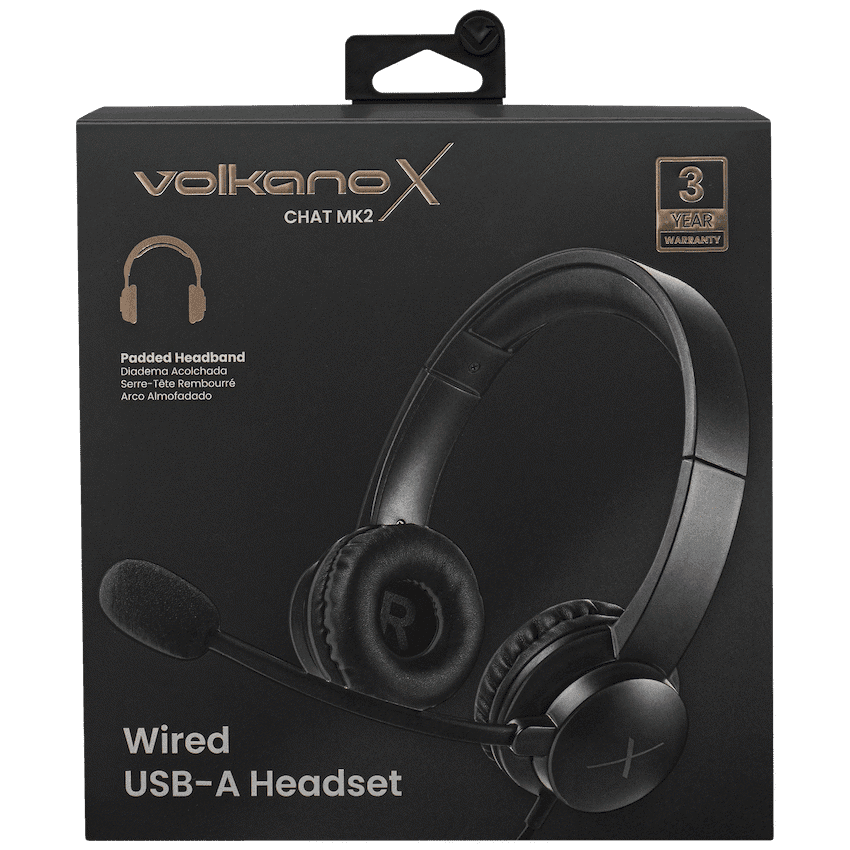 VolkanoX Chat Mk2 Series Wired USB Headset - Graphite