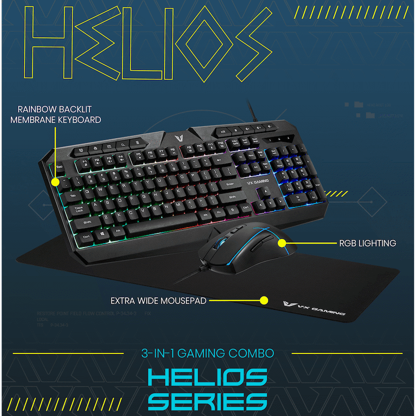 VX Gaming Helios Series 3-in-1 Gaming Combo