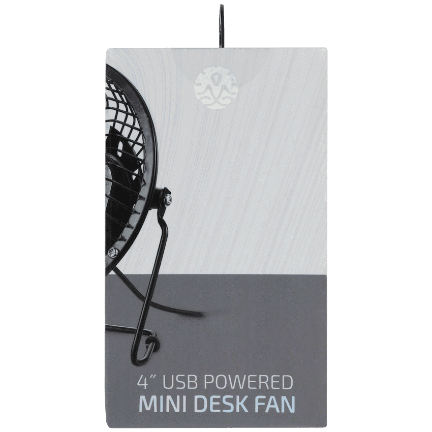 ZEN Cool Series 4" Mini Desk Fan - Black