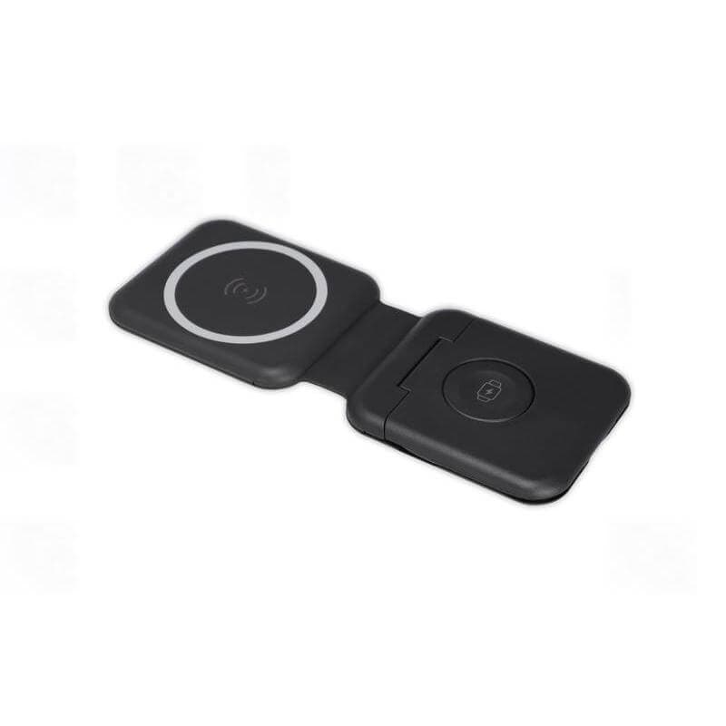 TURIN - @memorii Foldable 2-in-1 Wireless Charger and Multicable Set - Black