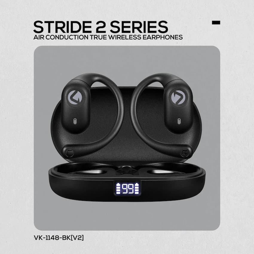 Volkano Stride 2 Air Conduction True Wireless Earphones - Black