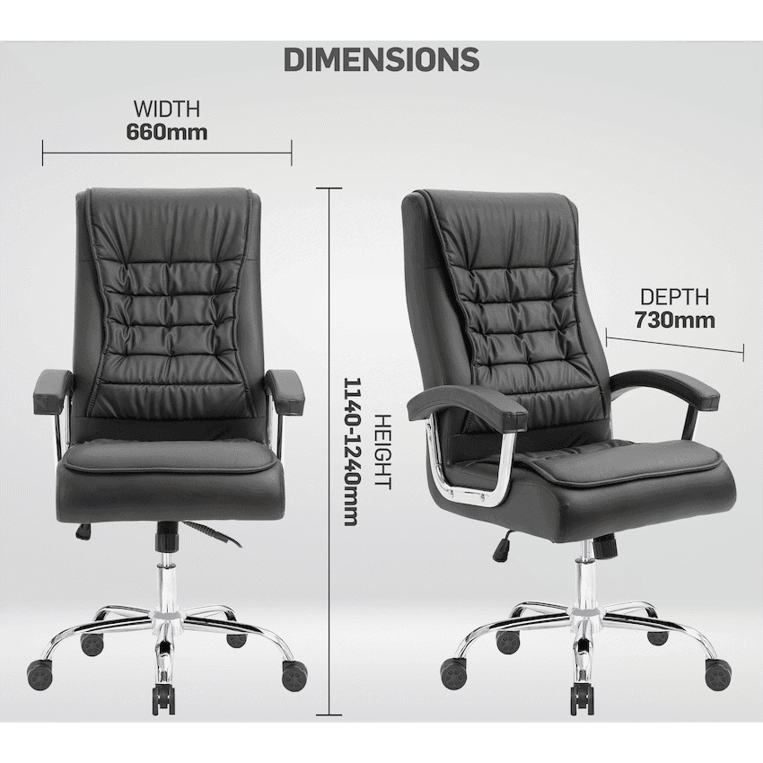 Everfurn Louis High Back Office Chair - Black