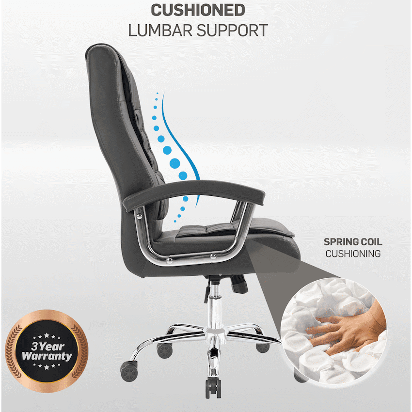 Everfurn Louis High Back Office Chair - Black