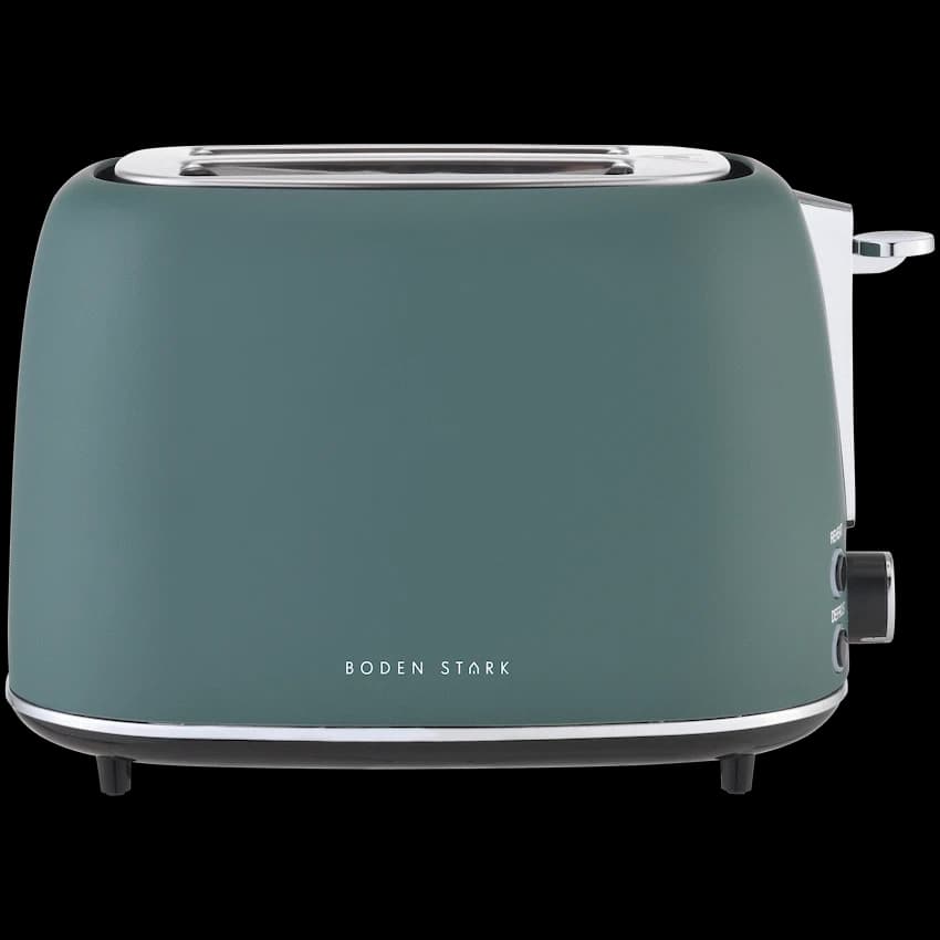 Boden Stark Matte Stainless Steel Toaster – Green