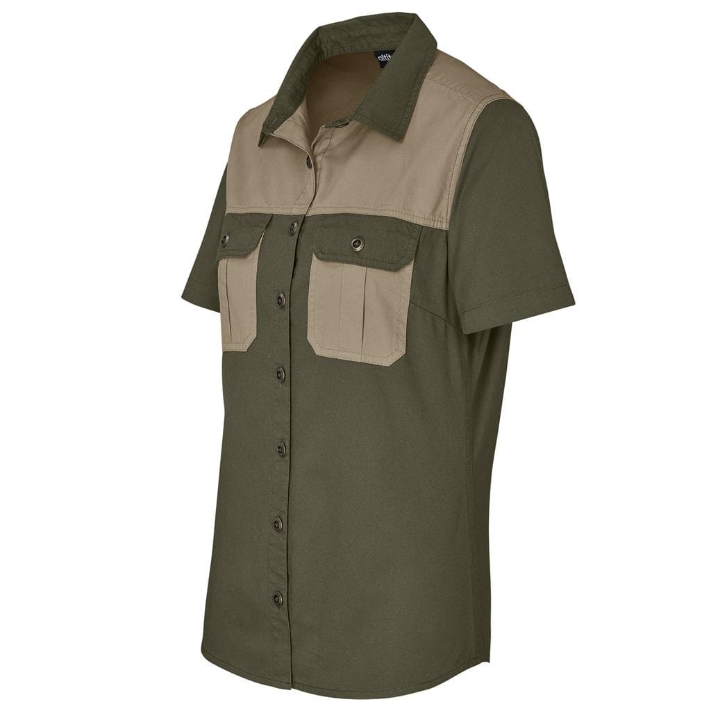 Ladies Short Sleeve Serengeti 2-Tone Bush Shirt thumbnail 7