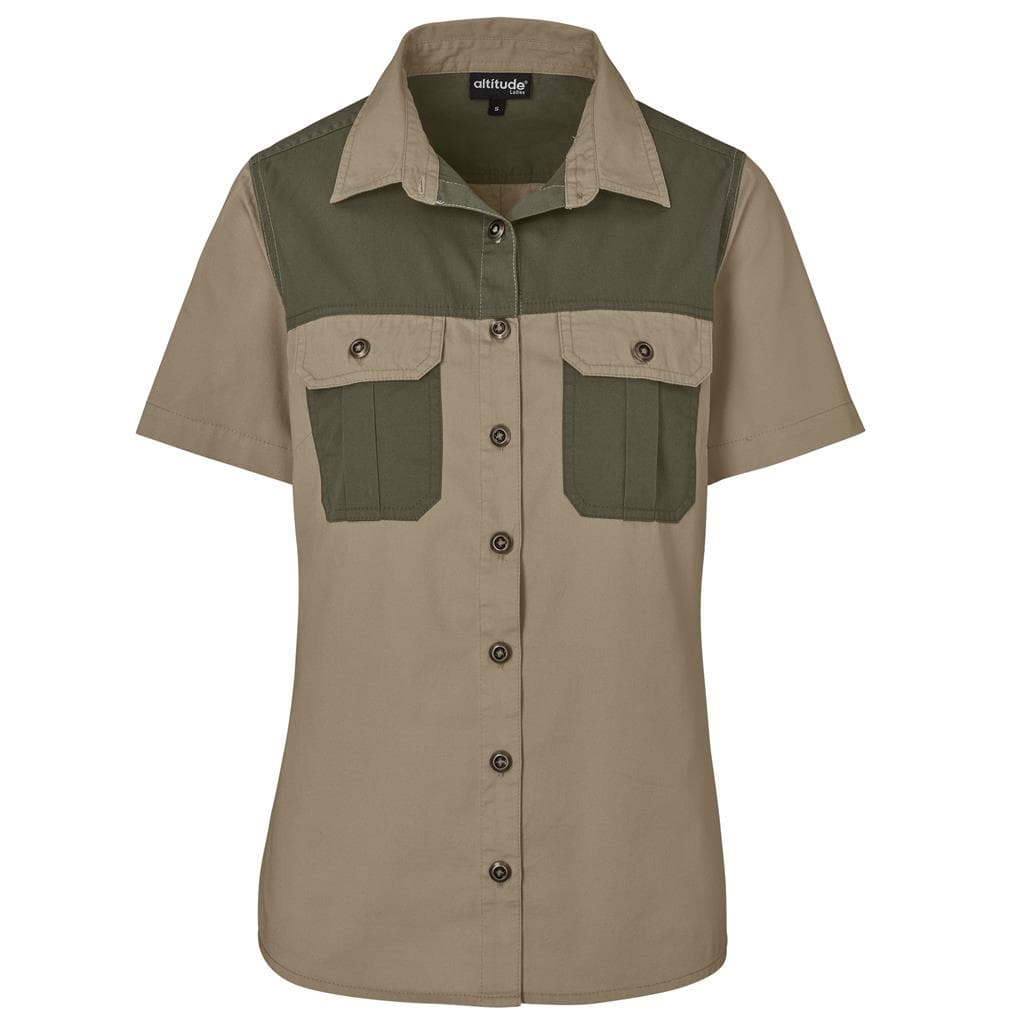 Ladies Short Sleeve Serengeti 2-Tone Bush Shirt thumbnail 16