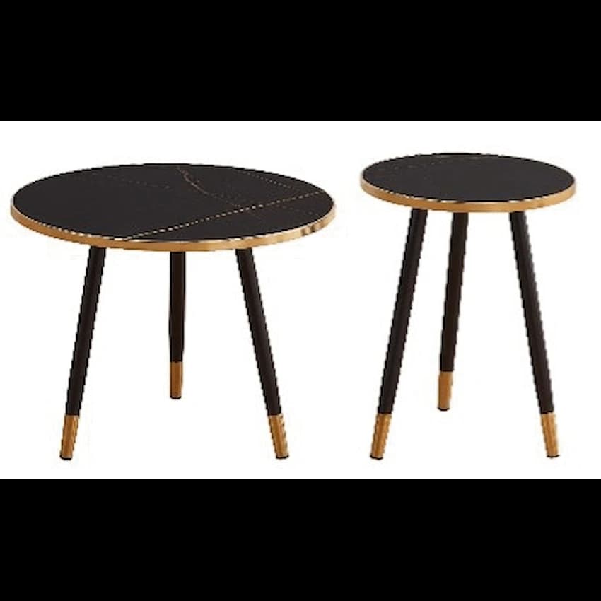 Everfurn Diana Coffee Table Black Marble with Black Legs thumbnail 9