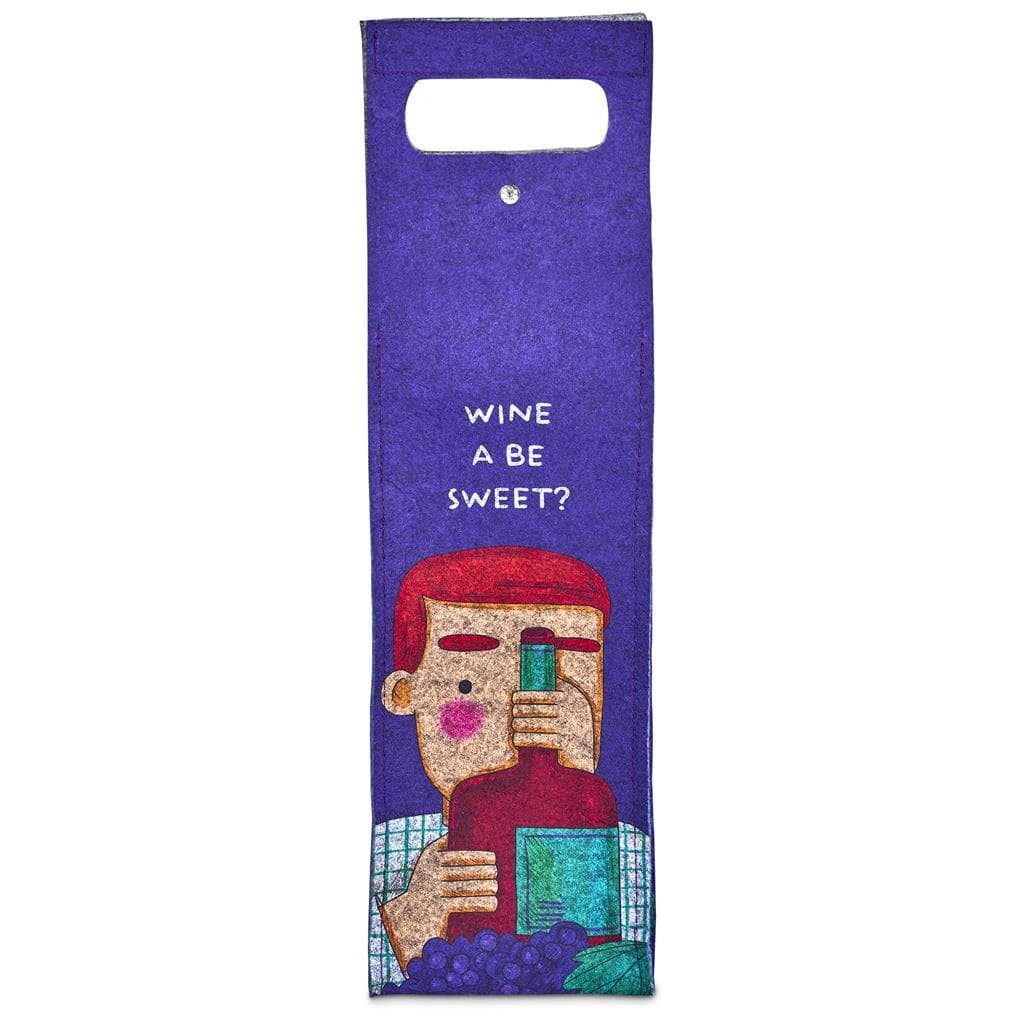 Hoppla Velto RPET Felt Single Wine Bottle Carrier thumbnail 6