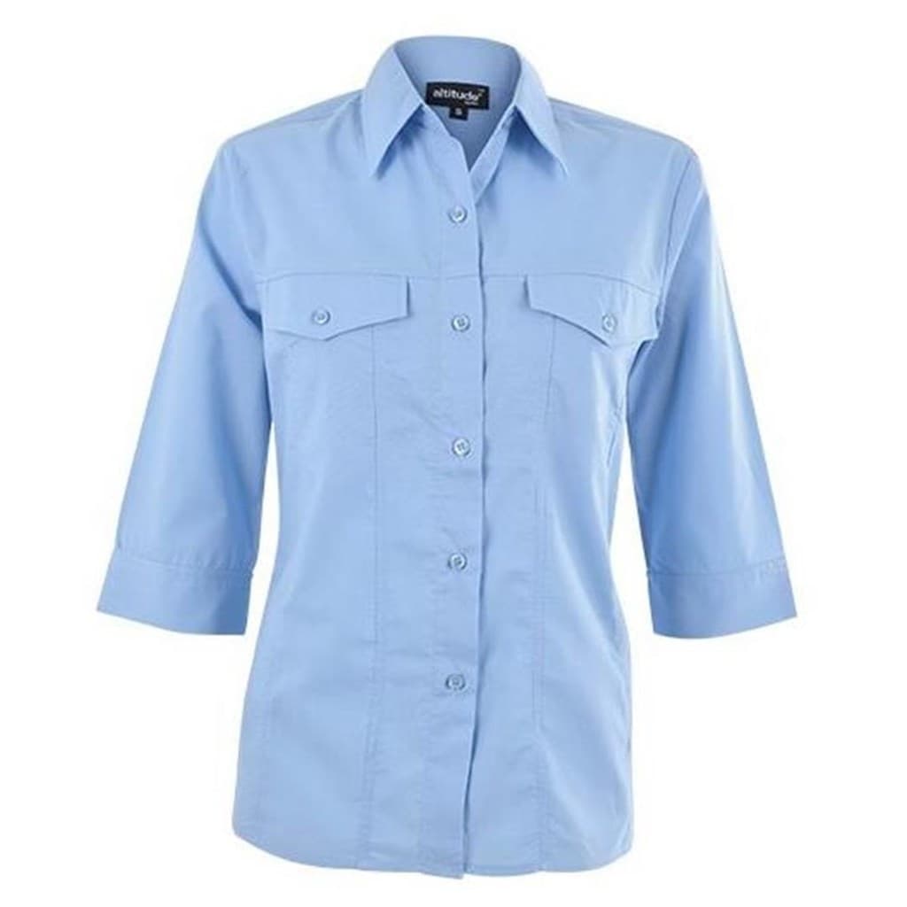 Ladies 3/4 Sleeve Sally Casual Shirt – Sky Blue