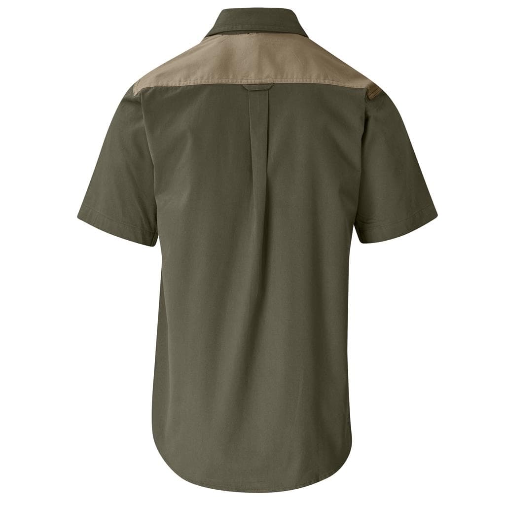 Mens Short Sleeve Serengeti 2-Tone Bush Shirt thumbnail 8
