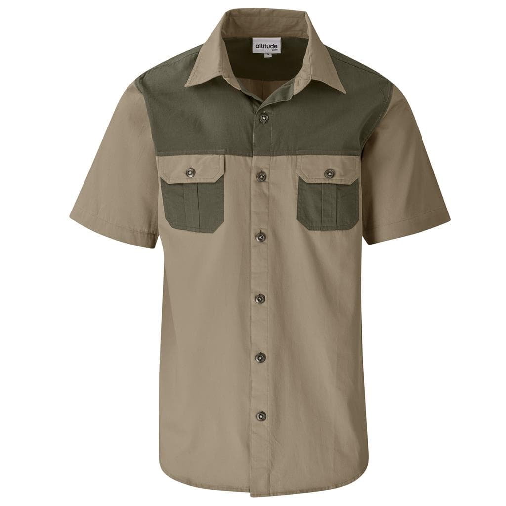 Mens Short Sleeve Serengeti 2-Tone Bush Shirt thumbnail 18