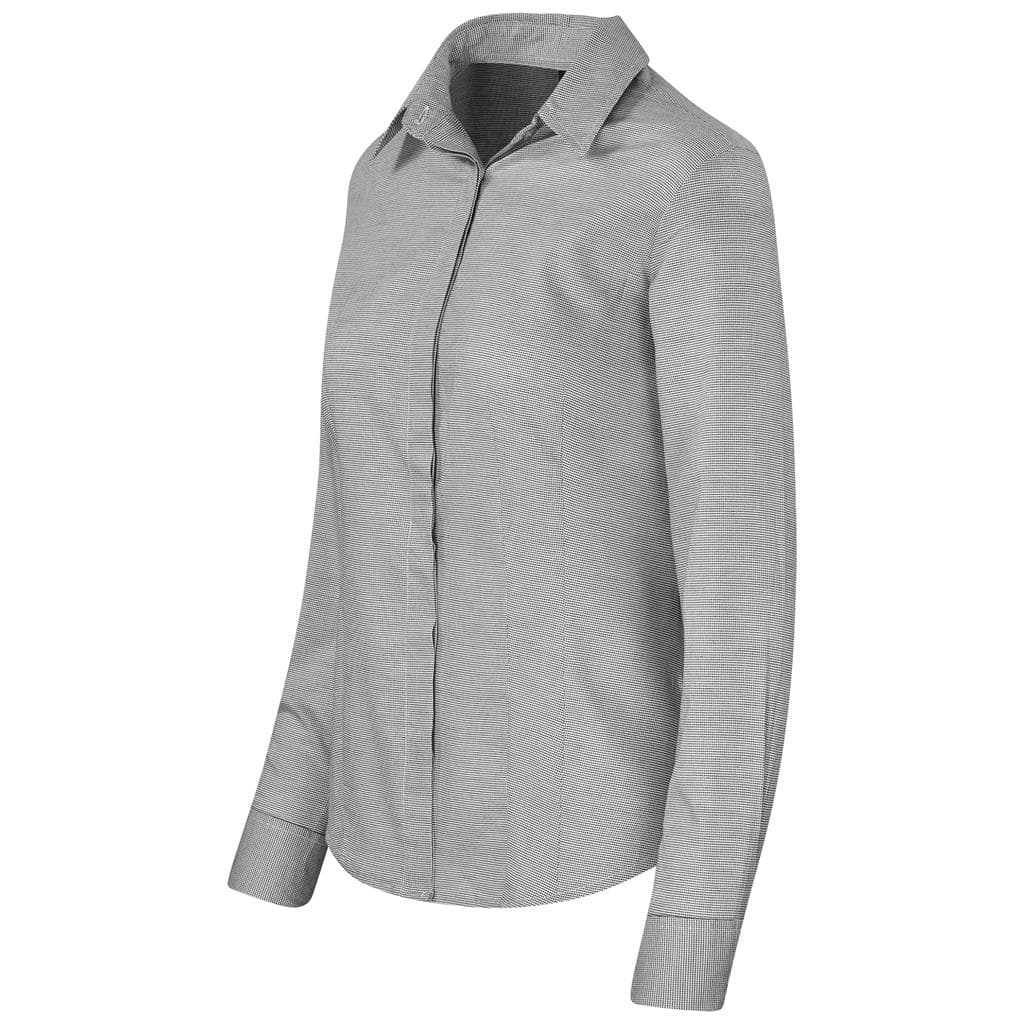 Ladies Long Sleeve Taylor Shirt – Grey thumbnail 3