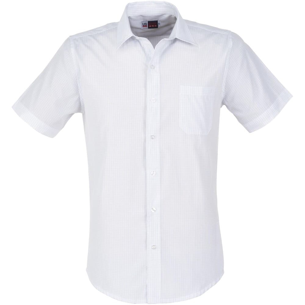 Mens Short Sleeve Huntington Shirt – White Light Blue