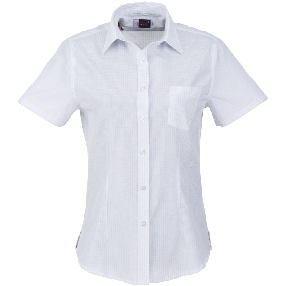 Ladies Short Sleeve Huntington Shirt – White Black thumbnail 2