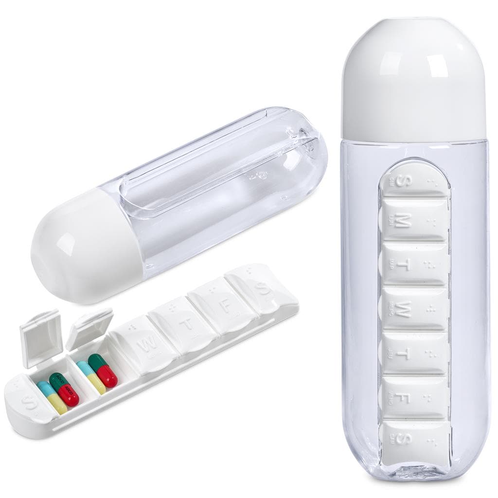 Altitude Vita-Stream Pill Box Plastic Water Bottle – 600ml