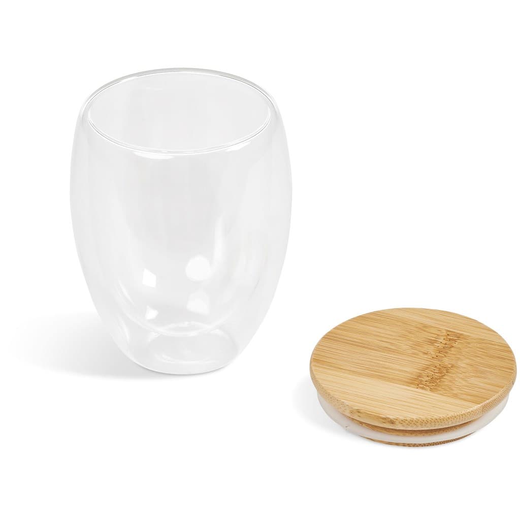 Okiyo Moco Glass & Bamboo Double-Wall Cup – 350ml thumbnail 2