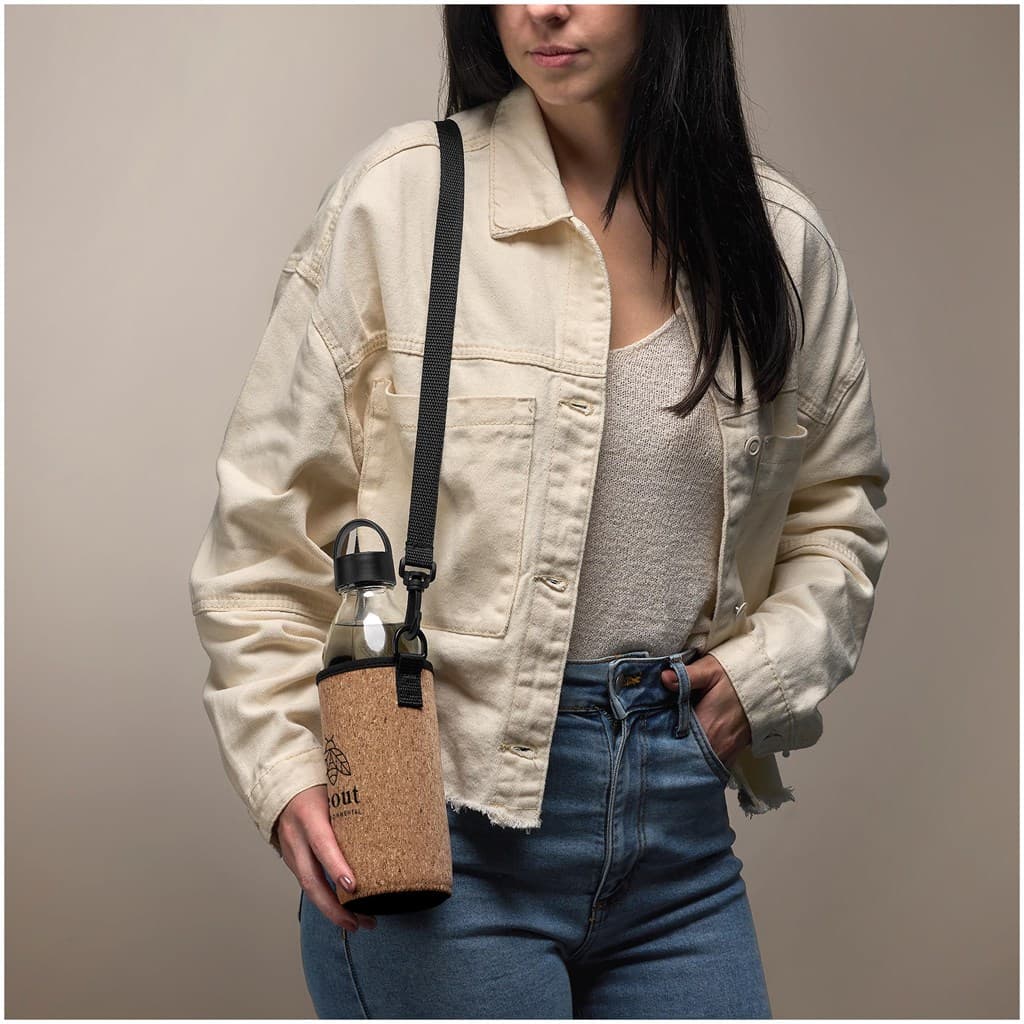 Kooshty Kork Hands-Free Glass Water Bottle – 850ml thumbnail 6