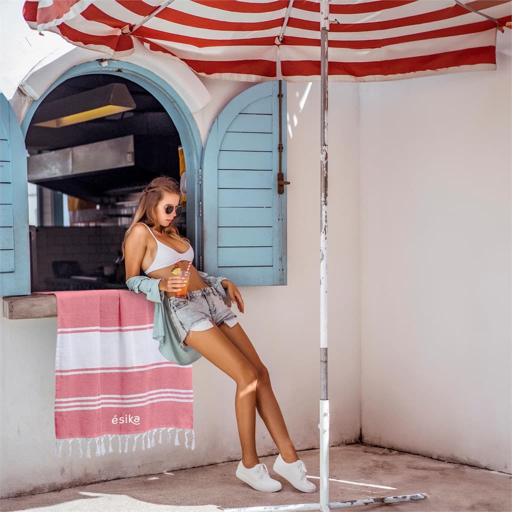 US Basic Santa Cruz Cotton-Rich Beach Towel & Drawstring Bag thumbnail 2