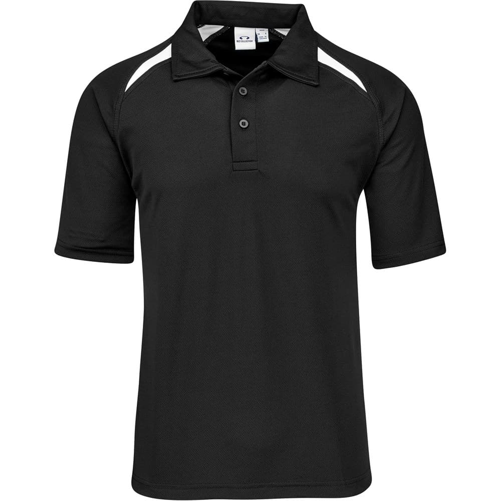 Mens Splice Golf Shirt – Black White