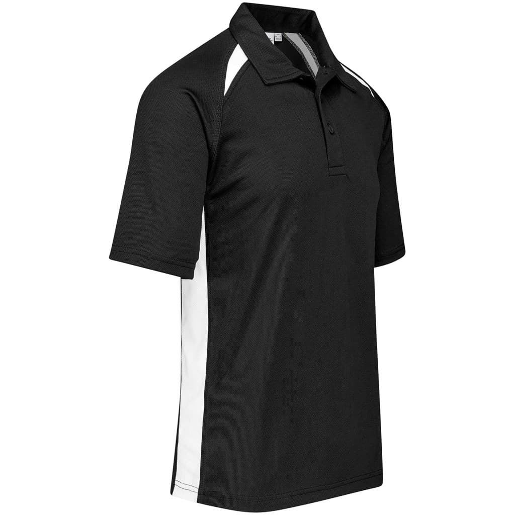 Mens Splice Golf Shirt – Black White thumbnail 3