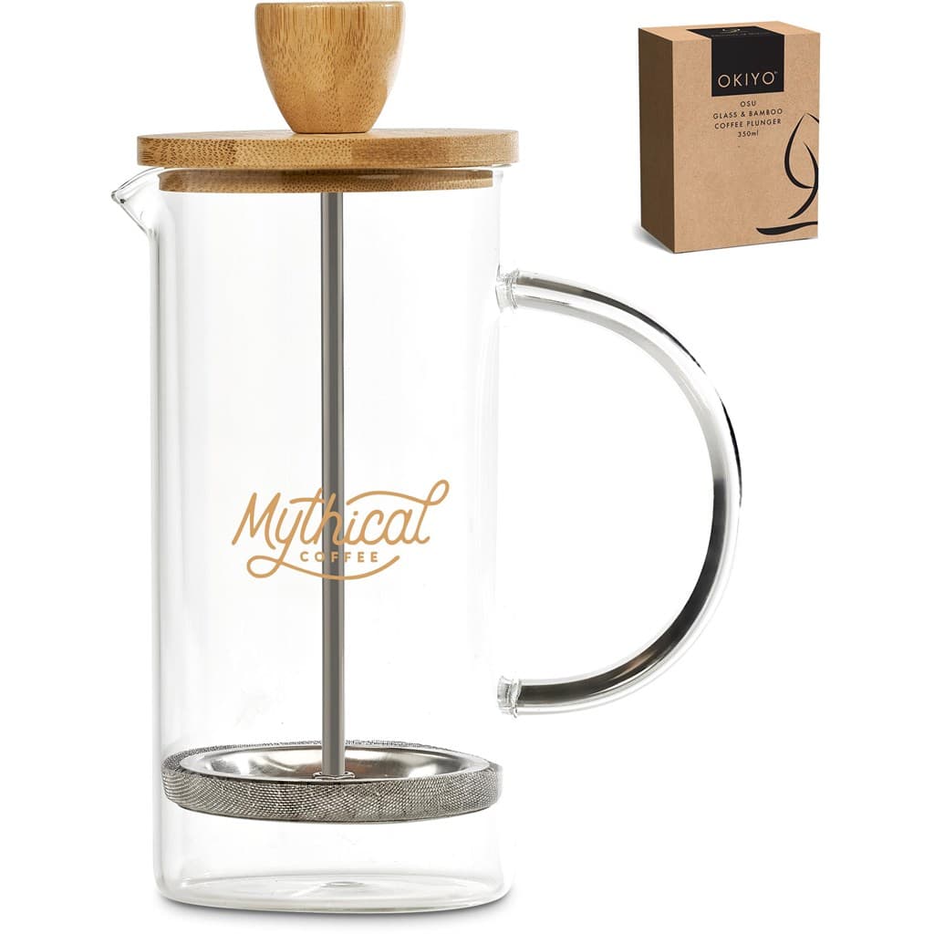 Okiyo Osu Glass & Bamboo Coffee Plunger – 350ml thumbnail 3