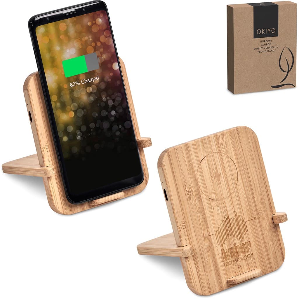Okiyo Noryoku Bamboo Wireless Charging Phone Stand thumbnail 13