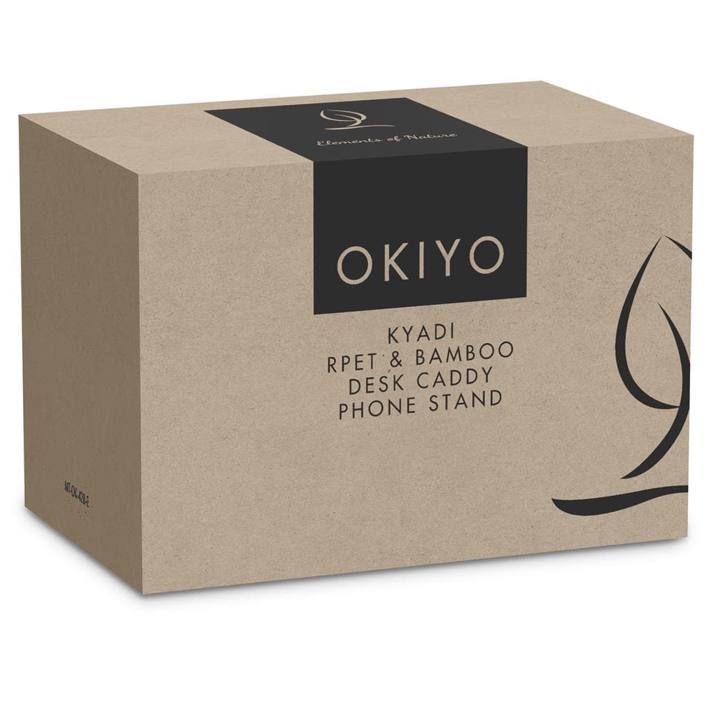 Okiyo Kyadi Recycled PET & Bamboo Desk Caddy Phone Stand thumbnail 5
