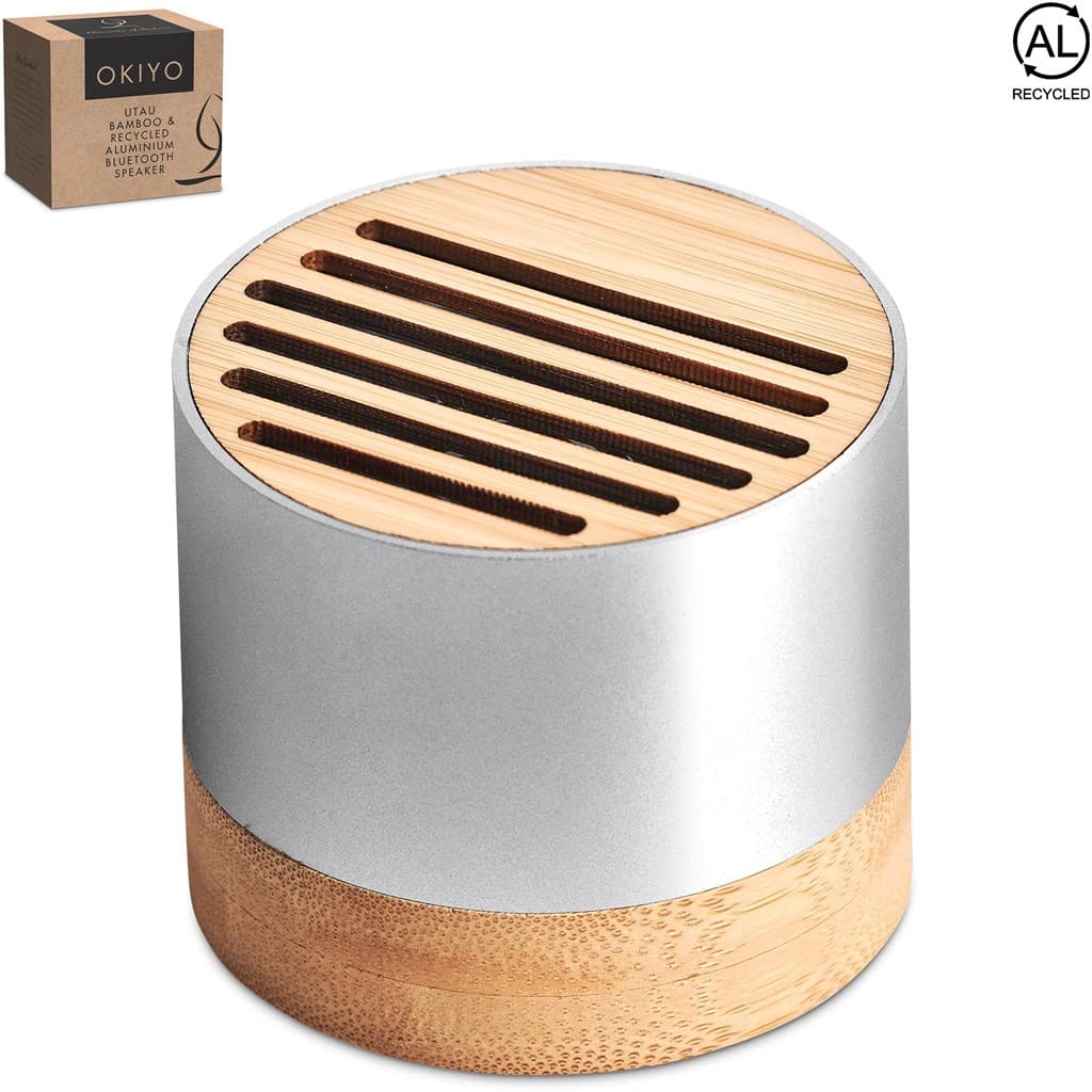 Okiyo Utau Bamboo & Recycled Aluminium Bluetooth Speaker thumbnail 3