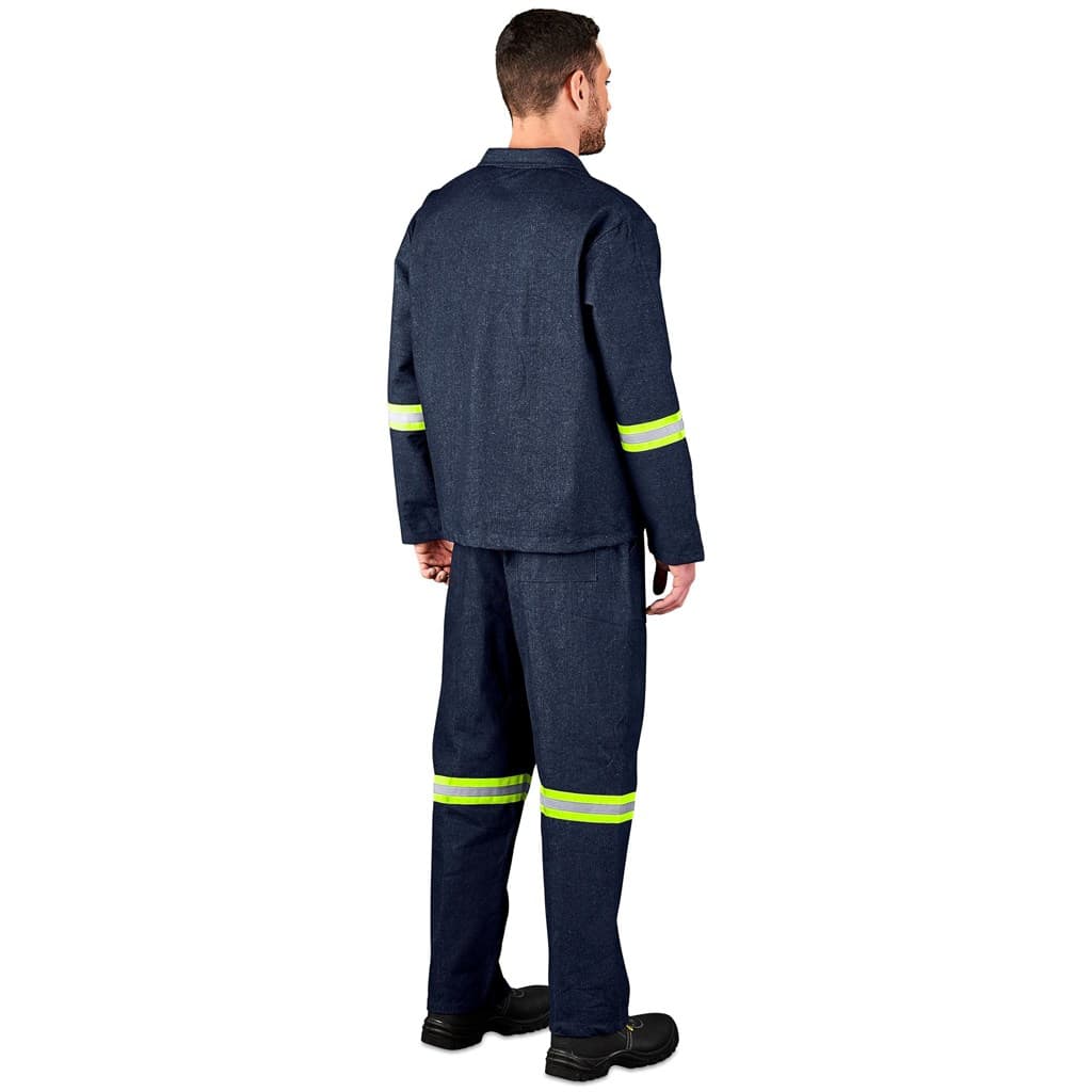 Vintage 100% Cotton Denim Conti Suit – Reflective Arms & Legs – Yellow Tape thumbnail 3