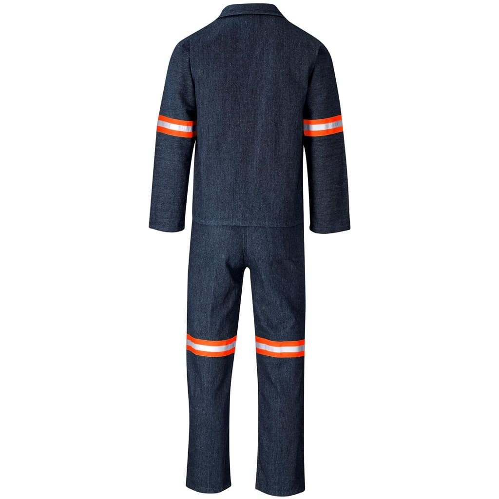 Vintage 100% Cotton Denim Conti Suit – Reflective Arms & Legs – Orange Tape thumbnail 3