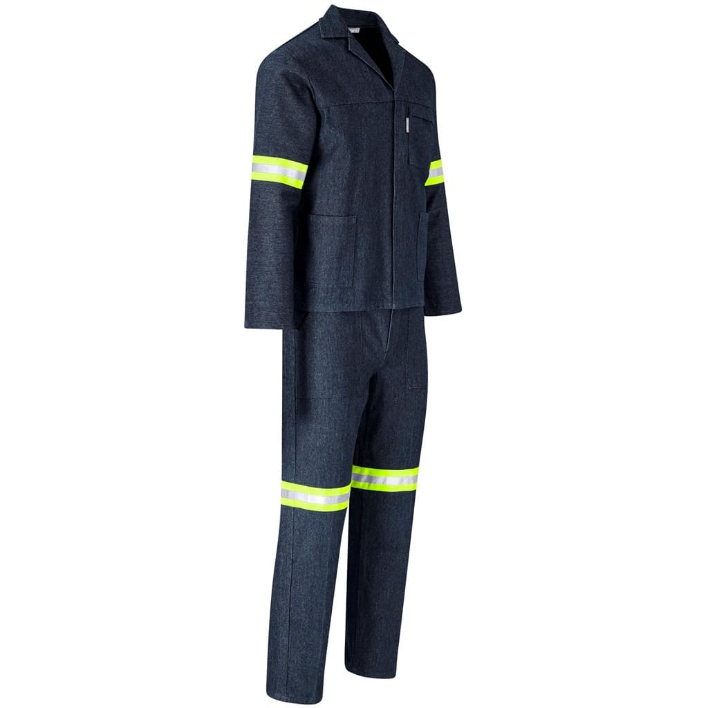 Vintage 100% Cotton Denim Conti Suit – Reflective Arms, Legs & Back – Yellow Tape thumbnail 7