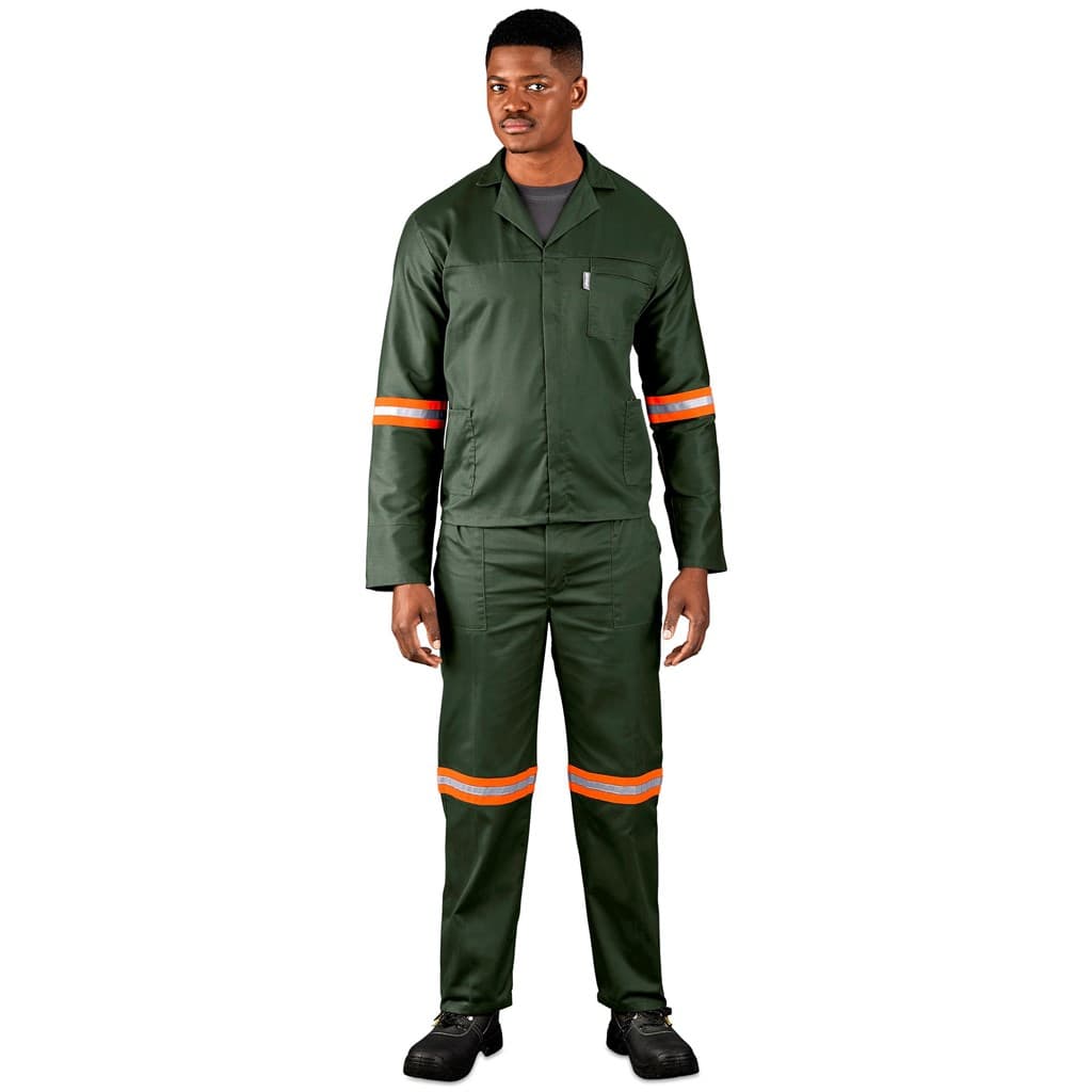 Acid Resistant Polycotton Conti Suit – Reflective Arm, Legs & Back – Orange Tape