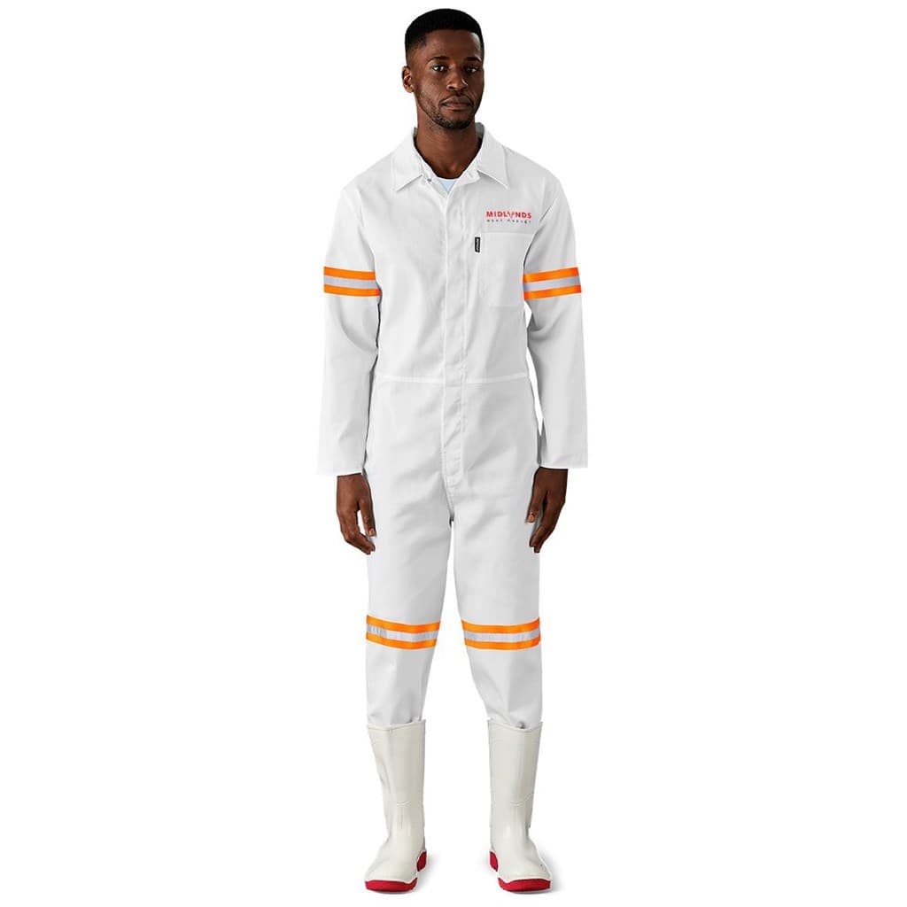 Safety Polycotton Boiler Suit – Reflective Arms & Legs – Orange Tape thumbnail 7